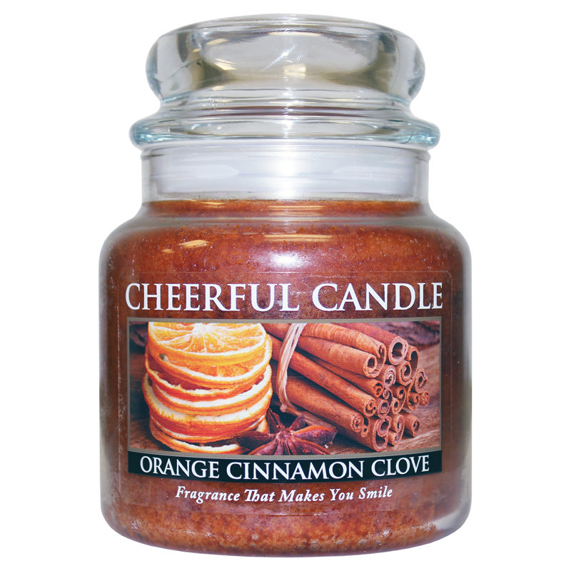 A Cheerful Candle LLC Orange Cinnamon Clove Scented Jar Candle